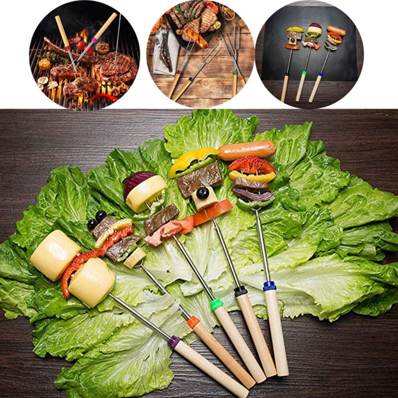 Extendable Marshmallow Roasting Sticks Set of 8 by HitMyNeed
