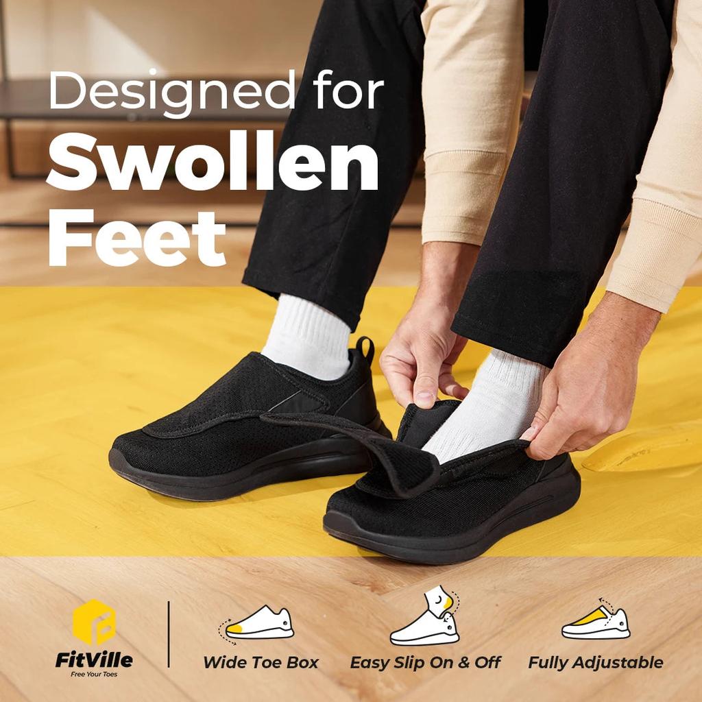 Extra Wide Men's Diabetic Orthopedic Walking Shoes by HitMyNeed