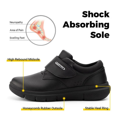 Extra Wide Men's Leather Diabetic Walking Shoes by HitMyNeed