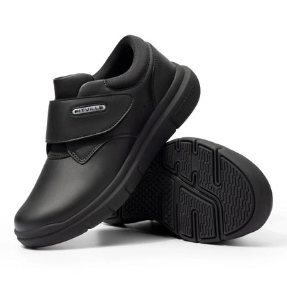 Extra Wide Men's Leather Diabetic Walking Shoes by HitMyNeed