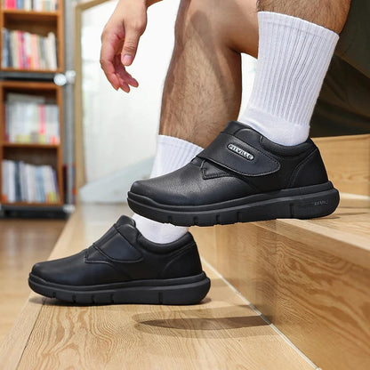 Extra Wide Men's Leather Diabetic Walking Shoes by HitMyNeed