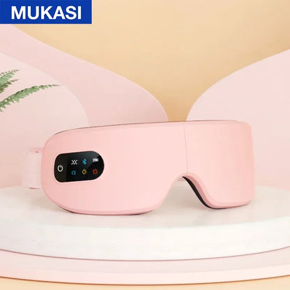 Eye Massager Mask with Heat, Vibration & Bluetooth Music pink by HitMyNeed