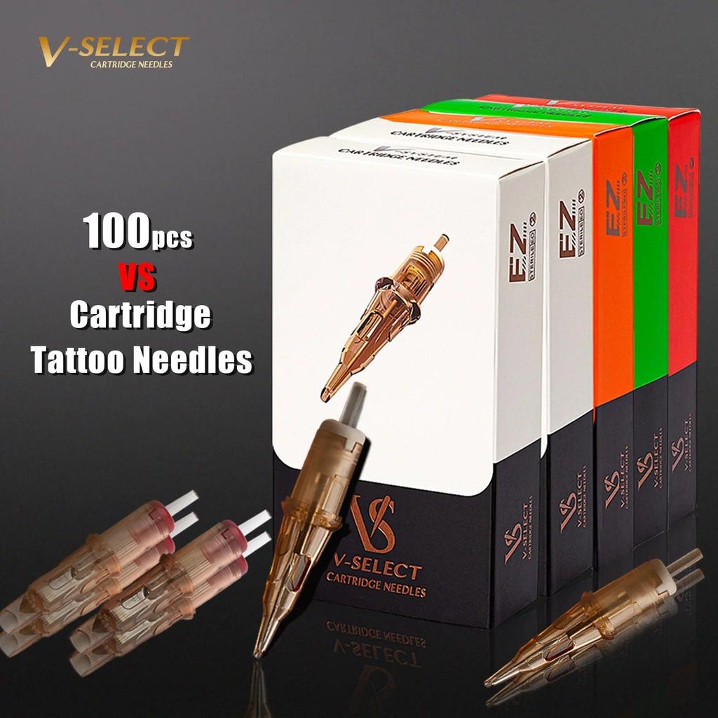 EZ V-Select 100pcs Mixed Cartridge Tattoo Needle Kit 12-7-9-11-13-15-rm by HitMyNeed