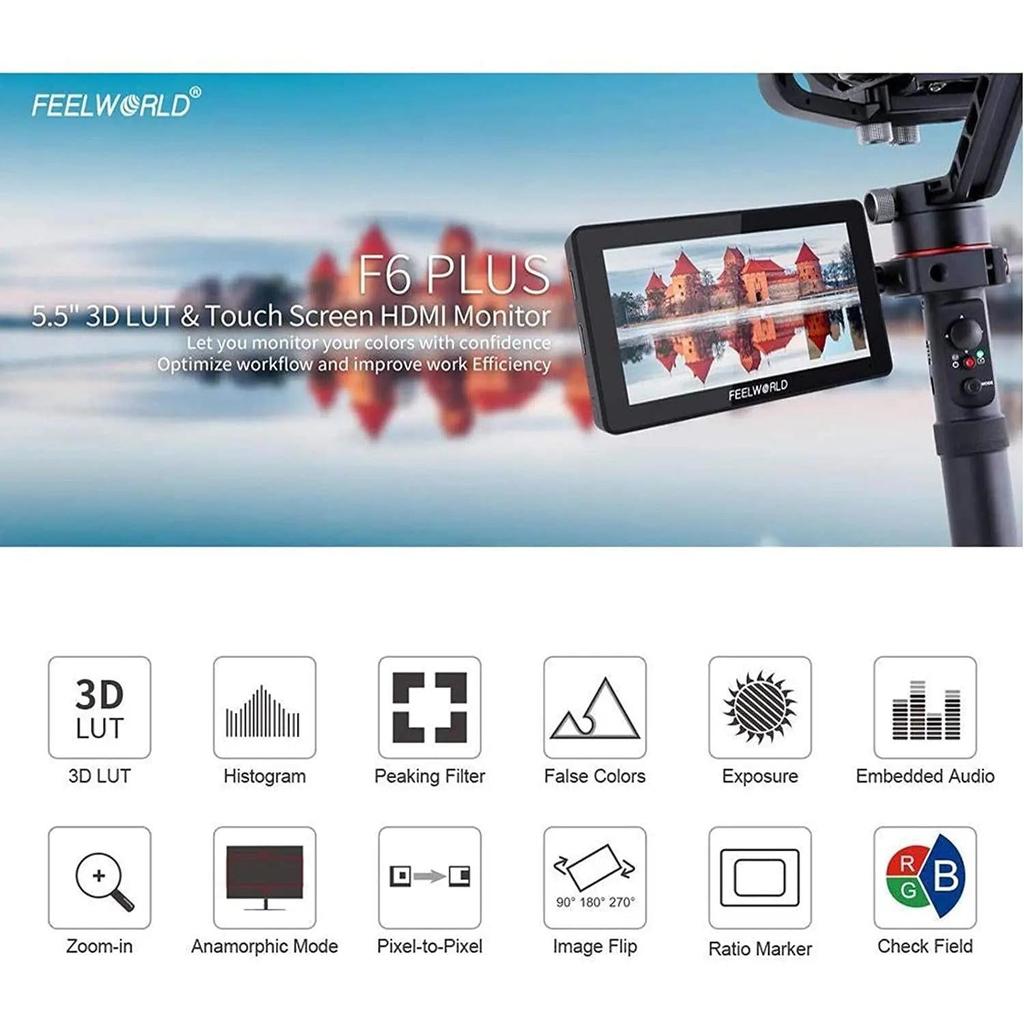 F6 Plus V2 6" DSLR Field Monitor with Touch & 3D LUT by HitMyNeed