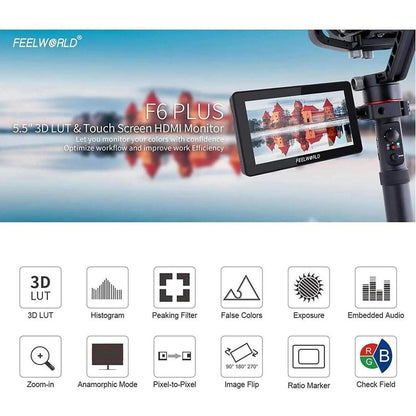 F6 Plus V2 6" DSLR Field Monitor with Touch & 3D LUT by HitMyNeed