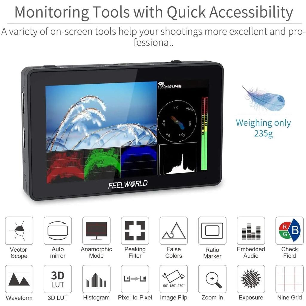 F6 Plus V2 6" DSLR Field Monitor with Touch & 3D LUT by HitMyNeed