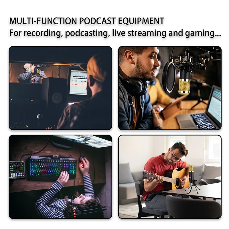 F998 Podcast Sound Card & BM800 Mic Studio Kit by HitMyNeed