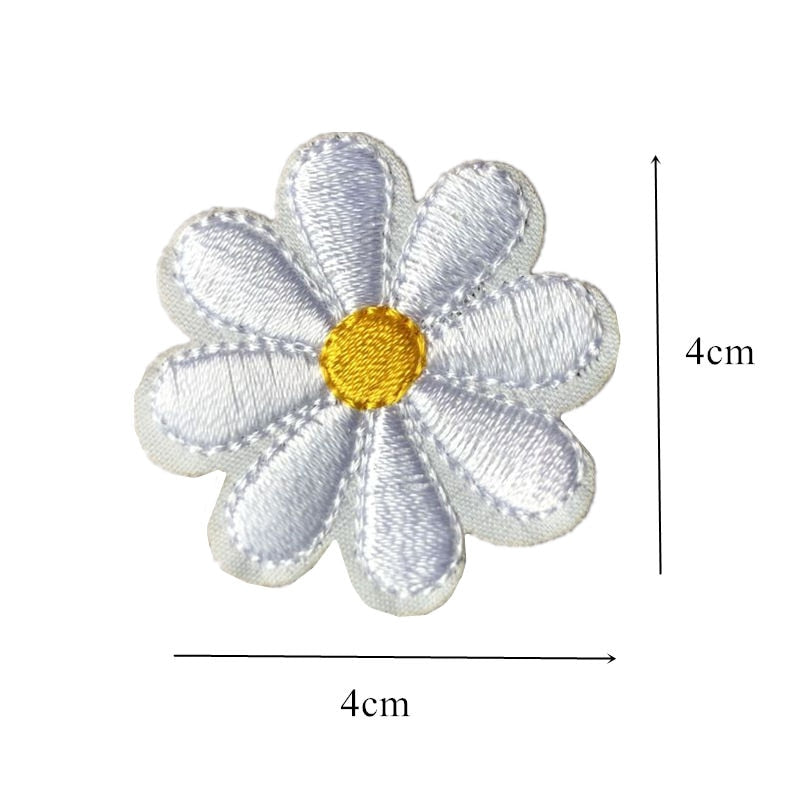 Fabric Daisy Iron On Patches Set (10 Pieces) by HitMyNeed