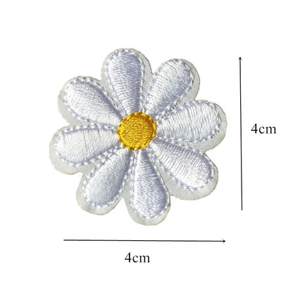 Fabric Daisy Iron On Patches Set (10 Pieces) by HitMyNeed