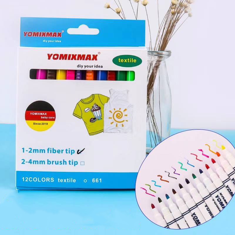 Fabric Paint Markers DIY Set, 12 Permanent Colors by HitMyNeed