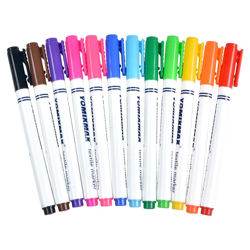 Fabric Paint Markers DIY Set, 12 Permanent Colors by HitMyNeed