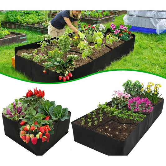 Fabric Raised Garden Bed with 4 or 8 Grids 4-grids by HitMyNeed