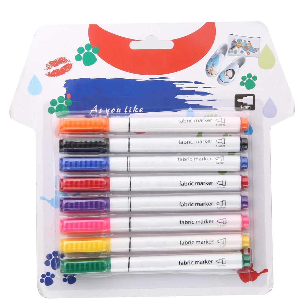 Fabric T-Shirt Marker Pens Set, 8 Vibrant Colors by HitMyNeed