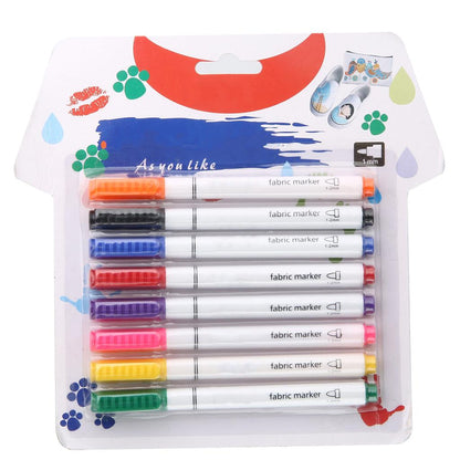 Fabric T-Shirt Marker Pens Set, 8 Vibrant Colors by HitMyNeed