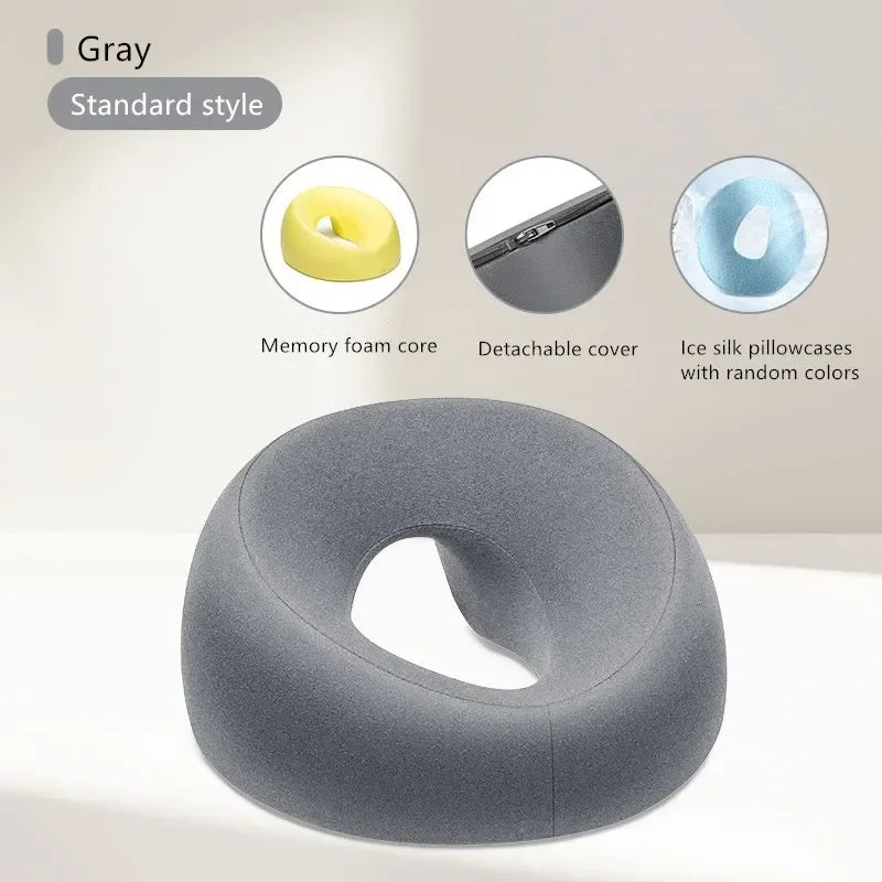 Face Down Desk Nap Pillow Memory Foam Headrest gray by HitMyNeed