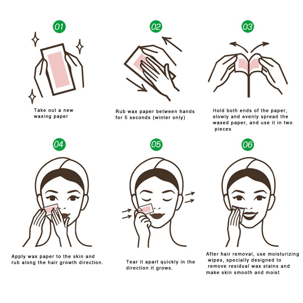 Face Wax Strips 24-Pack DIY Hair Removal Set by HitMyNeed