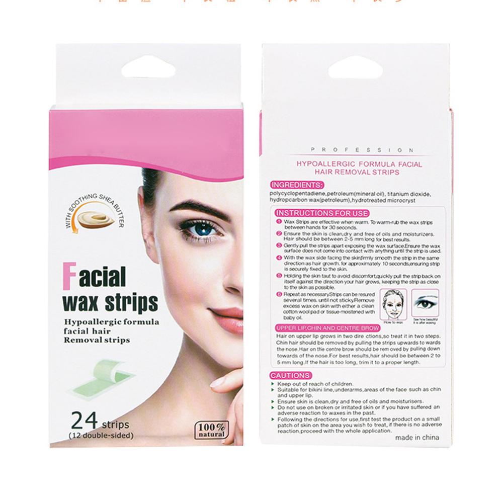 Face Wax Strips 24-Pack DIY Hair Removal Set by HitMyNeed