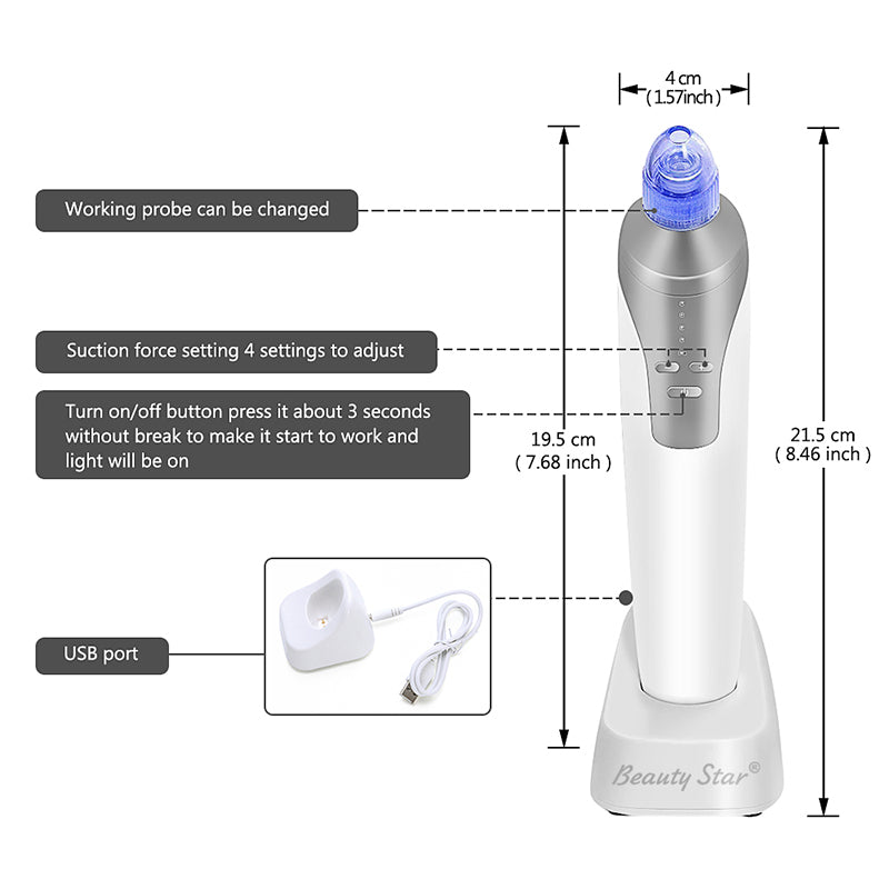 Facial Vacuum Blackhead Remover with 4 Heads by HitMyNeed