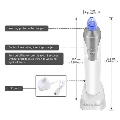 Facial Vacuum Blackhead Remover with 4 Heads by HitMyNeed