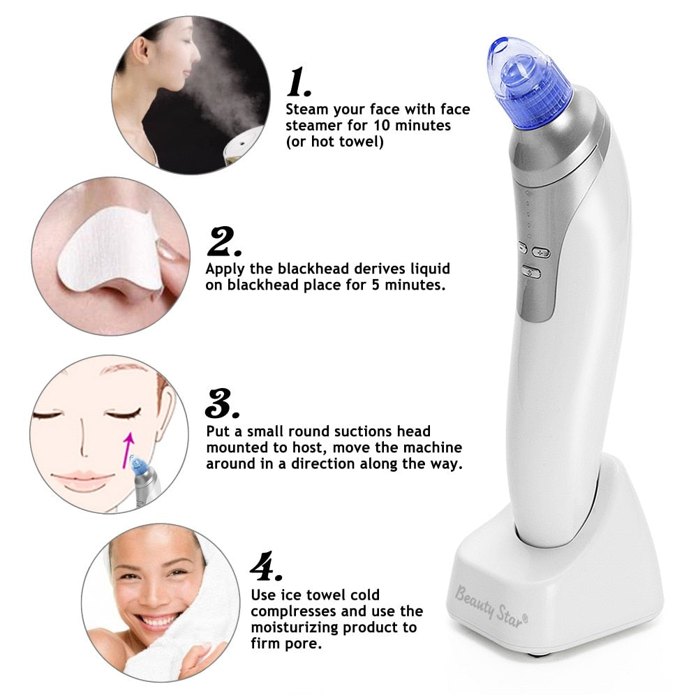 Facial Vacuum Blackhead Remover with 4 Heads by HitMyNeed