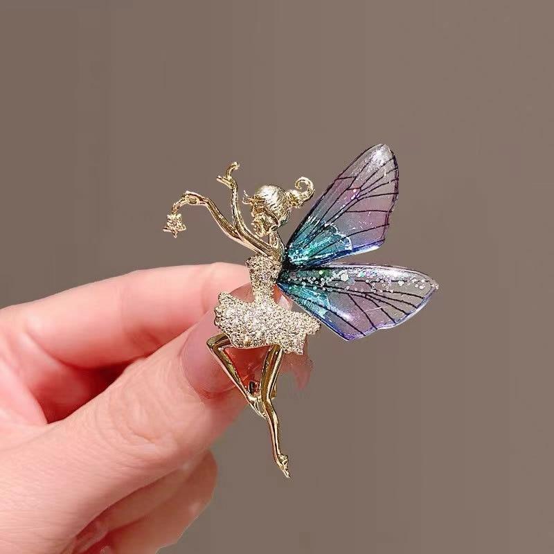Fairy Brooch with Sparkling Rhinestone Crystals by HitMyNeed