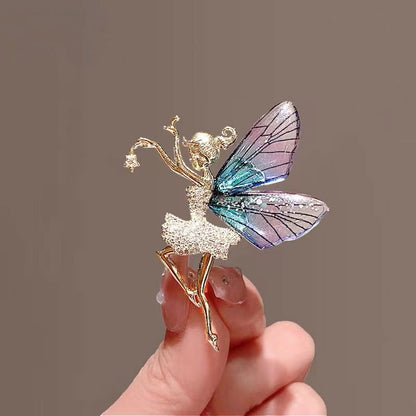 Fairy Brooch with Sparkling Rhinestone Crystals by HitMyNeed