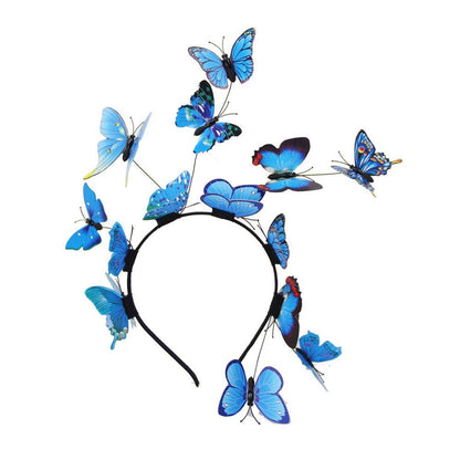 Fairy Wreath Butterfly Headband for Women blue by HitMyNeed