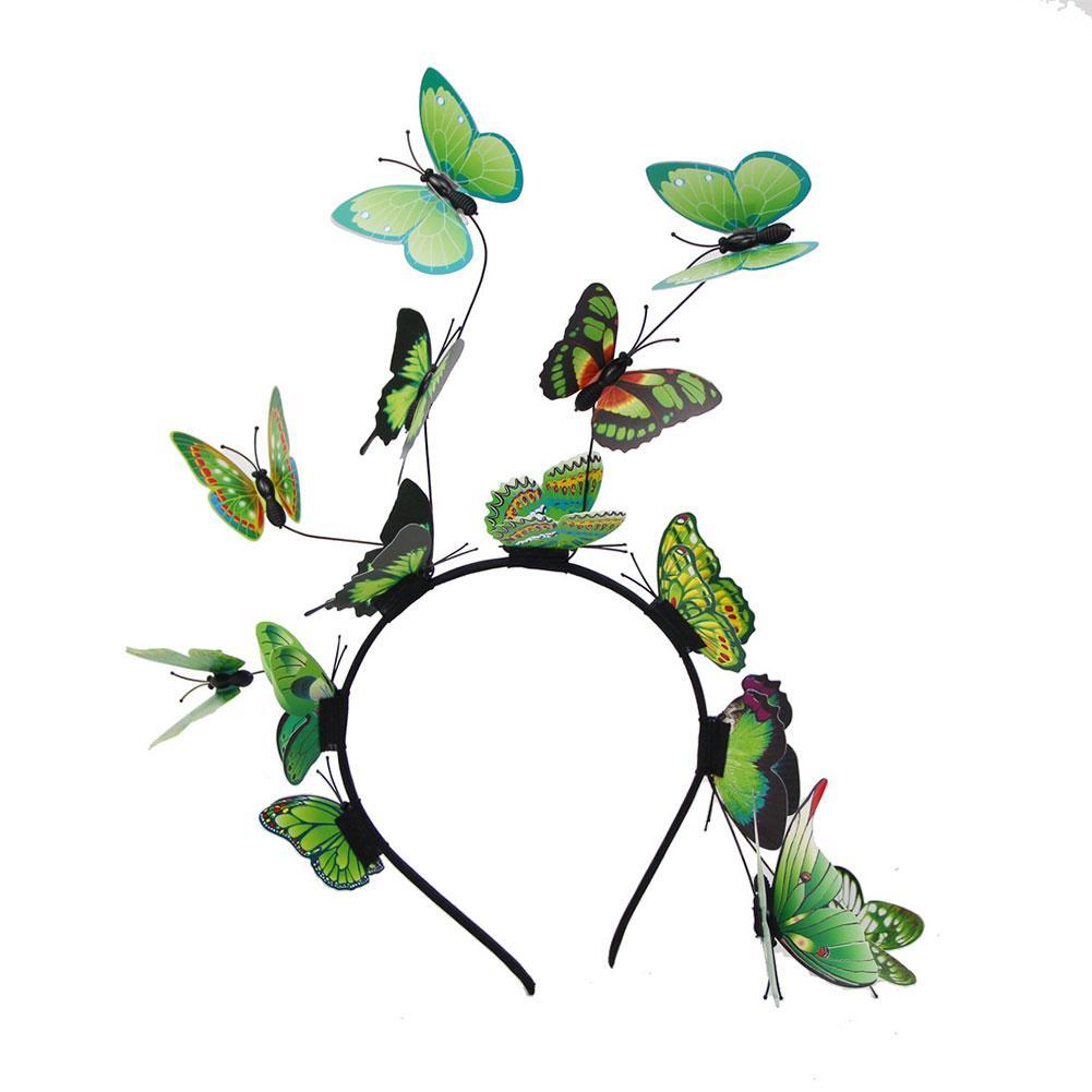 Fairy Wreath Butterfly Headband for Women green by HitMyNeed