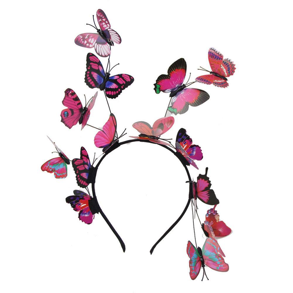 Fairy Wreath Butterfly Headband for Women pink by HitMyNeed
