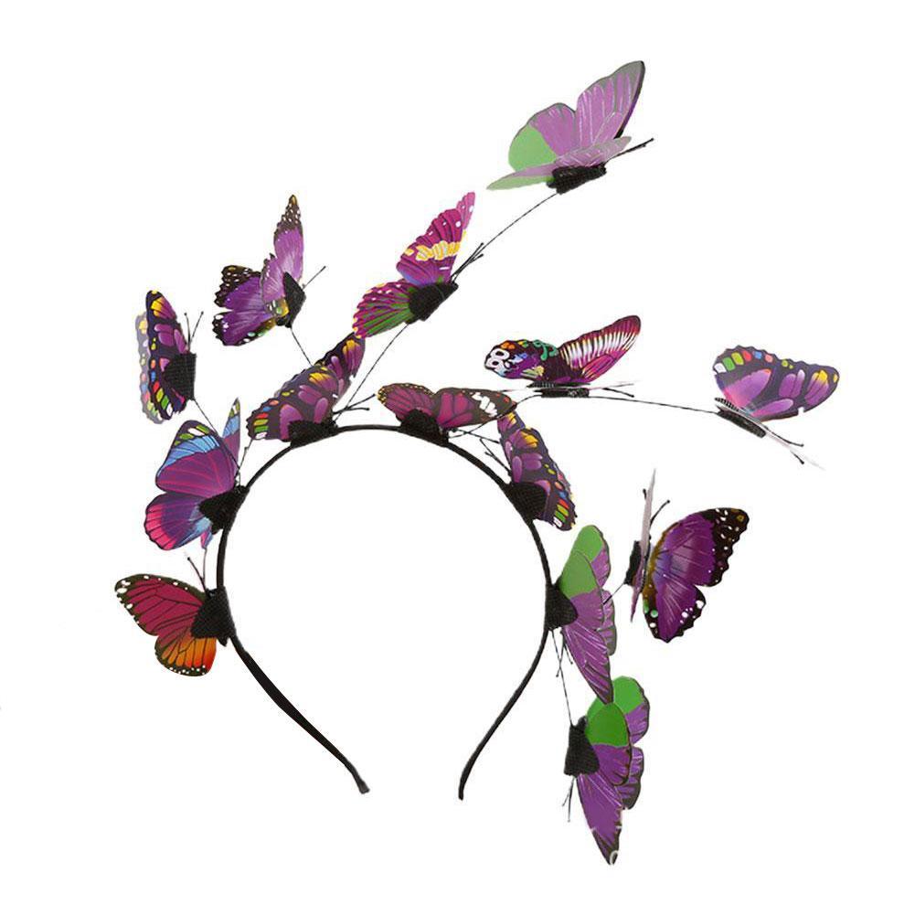 Fairy Wreath Butterfly Headband for Women purple by HitMyNeed