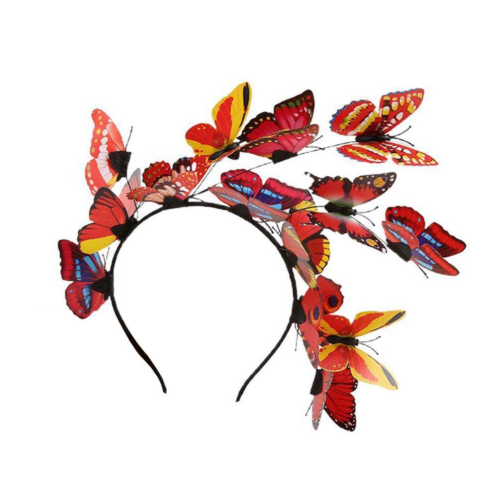 Fairy Wreath Butterfly Headband for Women red by HitMyNeed