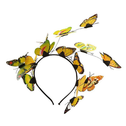 Fairy Wreath Butterfly Headband for Women yellow by HitMyNeed