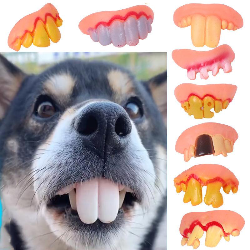 Fake Dog Teeth Costume Accessory for Dogs by HitMyNeed