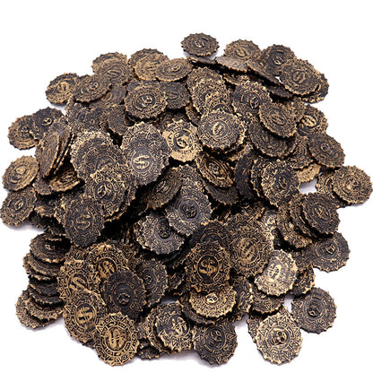Fake Pirate Coins Set of 10 - Bronze Plastic Props by HitMyNeed
