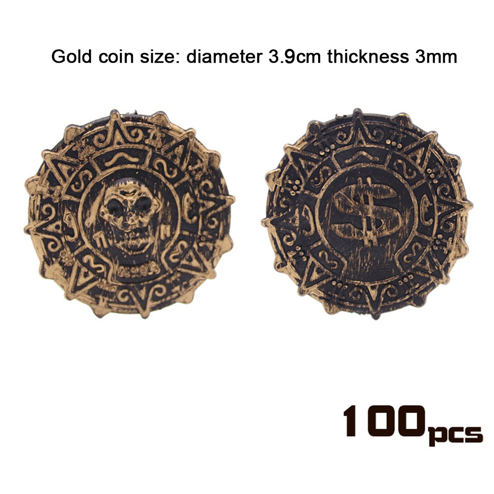Fake Pirate Coins Set of 10 - Bronze Plastic Props by HitMyNeed