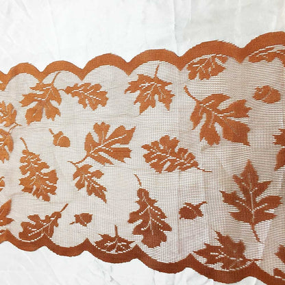 Fall Lace Table Runner with Leaf Design 33 x 183 cm by HitMyNeed