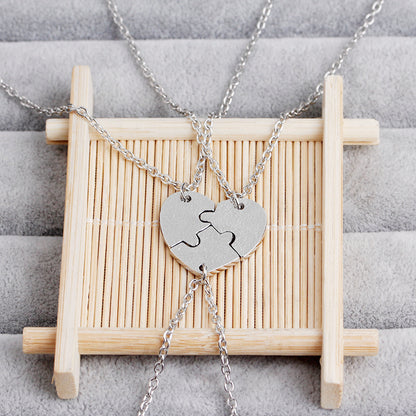Family Heart Puzzle Necklace Set for Mother and Sisters by HitMyNeed