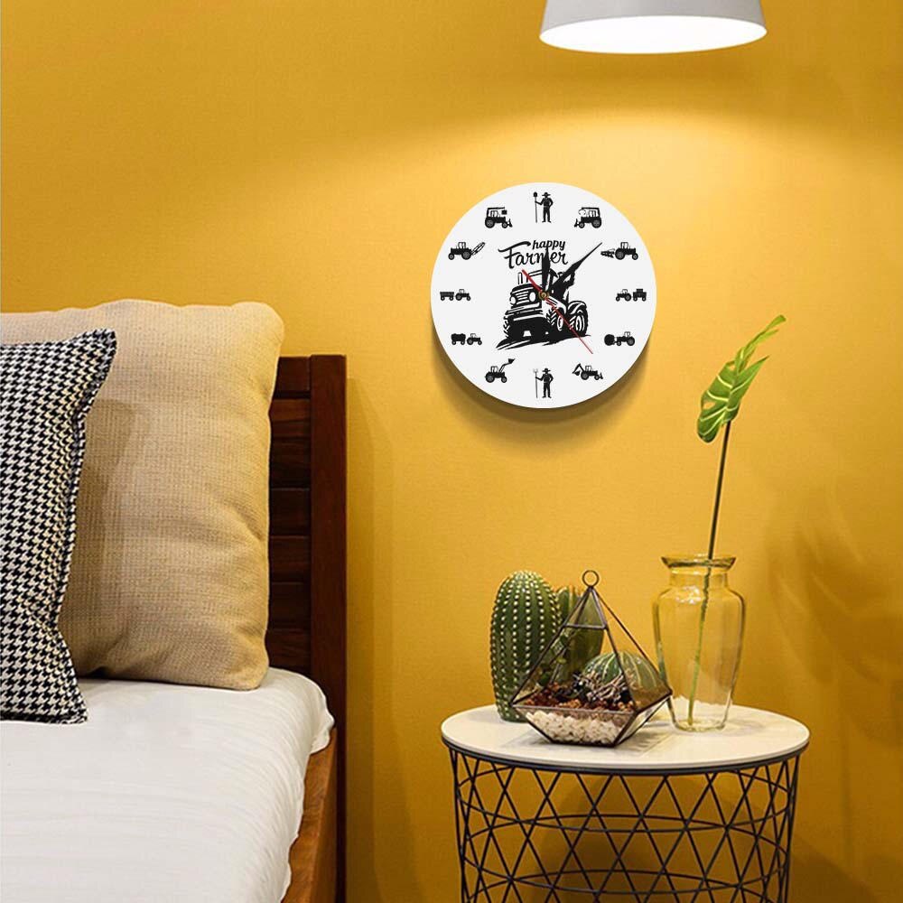 Farmer Analog Wall Clock with Farm Equipment Icons by HitMyNeed