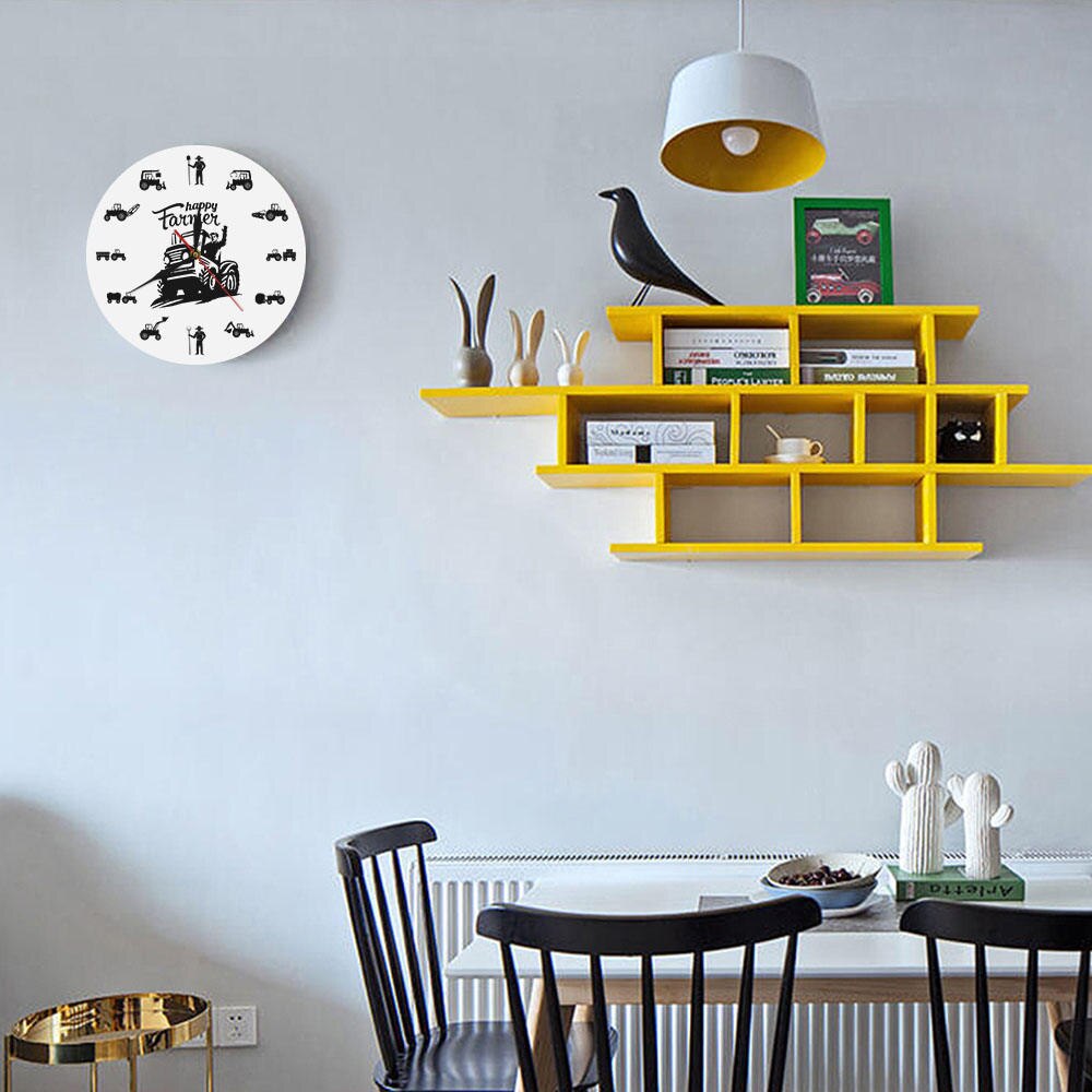 Farmer Analog Wall Clock with Farm Equipment Icons by HitMyNeed