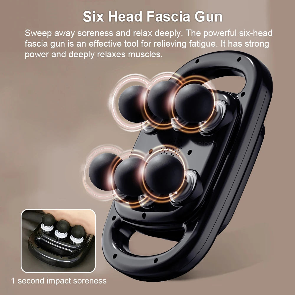 Fascia Muscle Massage Gun with 6 Heads, 9 Modes by HitMyNeed