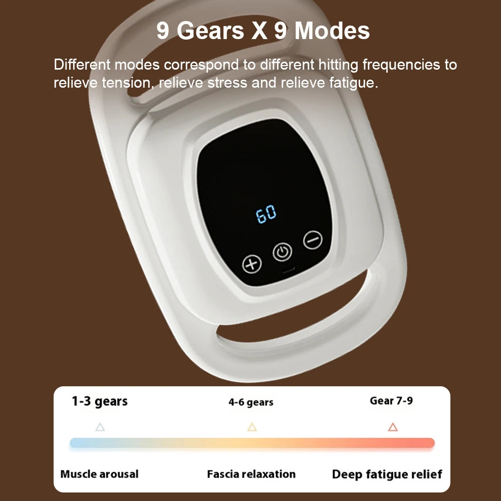 Fascia Muscle Massage Gun with 6 Heads, 9 Modes by HitMyNeed