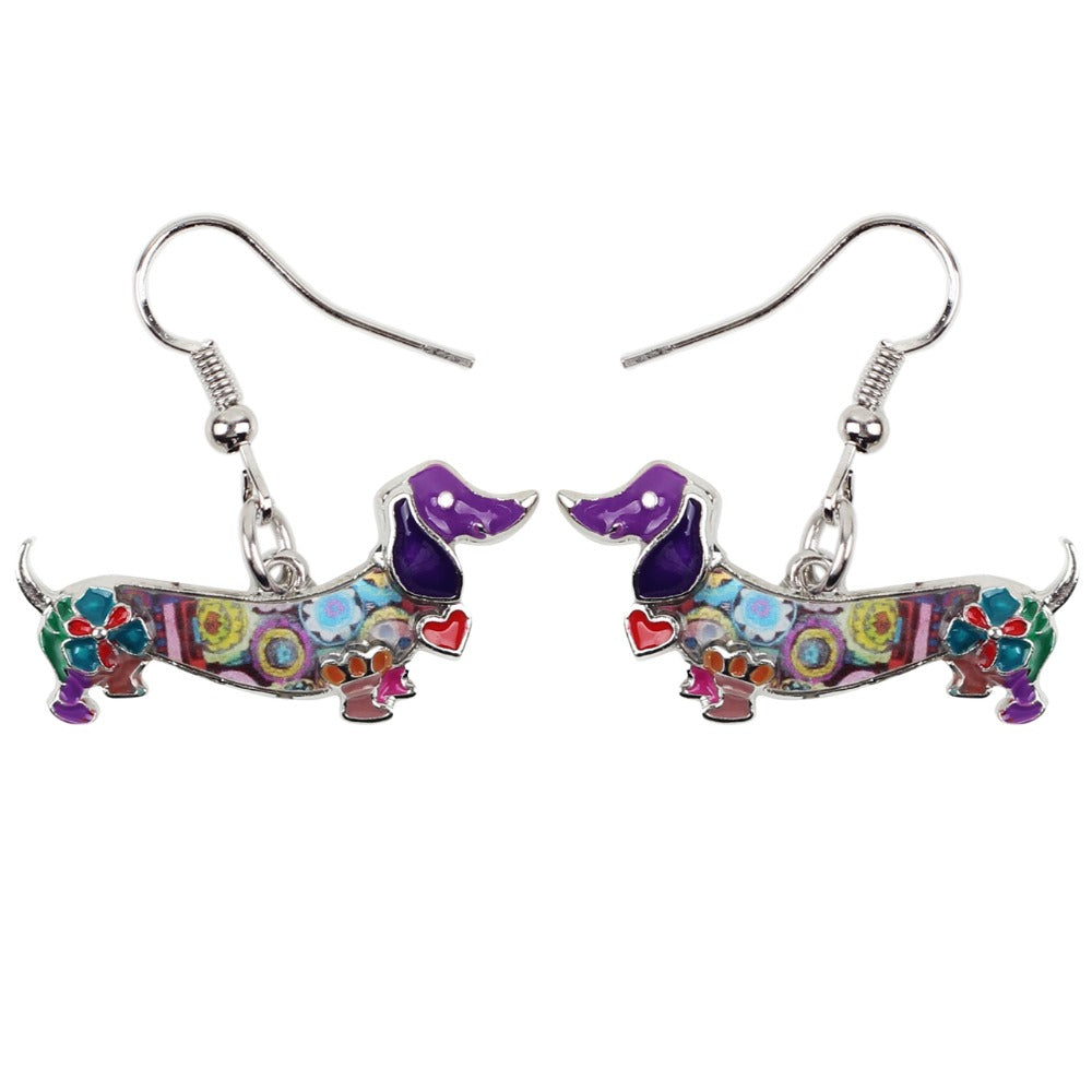 Fashion Dangle Dachshund Earrings for Dog Lovers by HitMyNeed