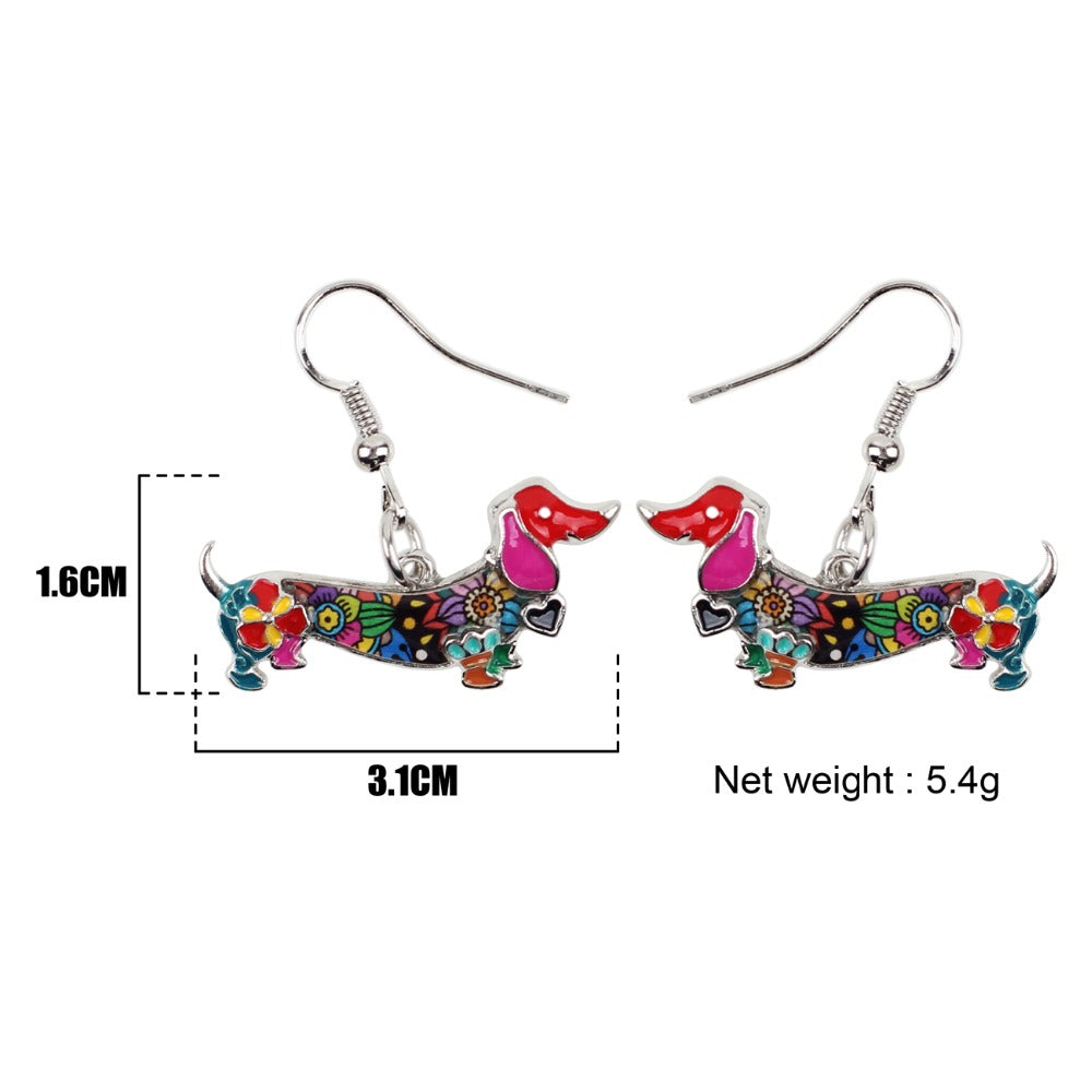 Fashion Dangle Dachshund Earrings for Dog Lovers by HitMyNeed