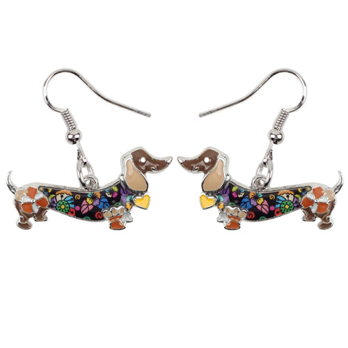 Fashion Dangle Dachshund Earrings for Dog Lovers brwon by HitMyNeed