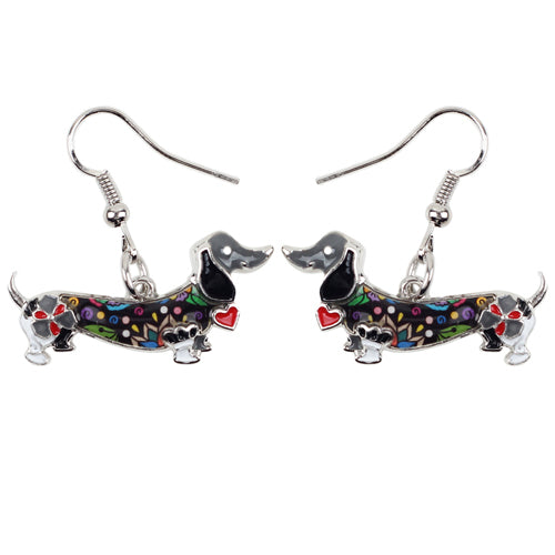 Fashion Dangle Dachshund Earrings for Dog Lovers grey by HitMyNeed