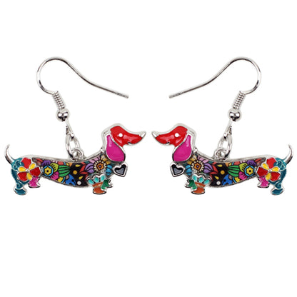 Fashion Dangle Dachshund Earrings for Dog Lovers multicolor by HitMyNeed