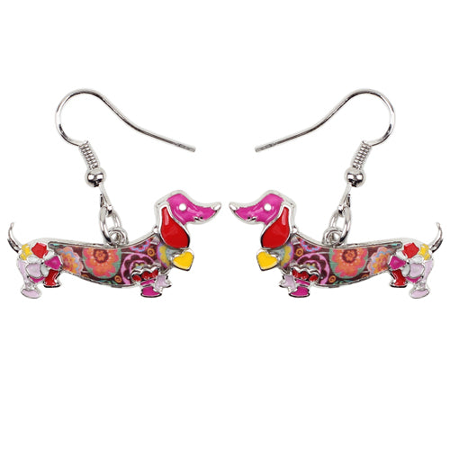 Fashion Dangle Dachshund Earrings for Dog Lovers red by HitMyNeed
