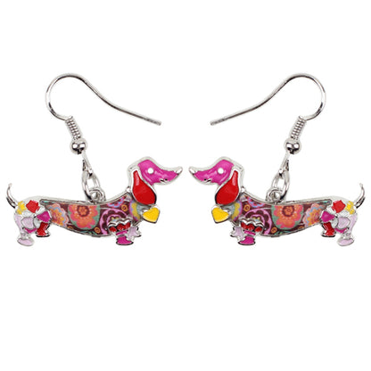Fashion Dangle Dachshund Earrings for Dog Lovers red by HitMyNeed