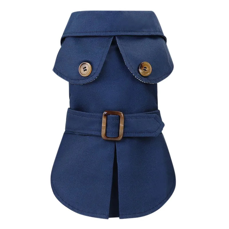 Fashion Dog Trench Coat for Autumn and Winter Walks blue m by HitMyNeed