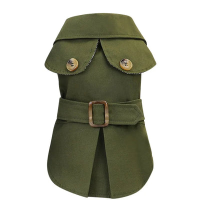 Fashion Dog Trench Coat for Autumn and Winter Walks green xl by HitMyNeed